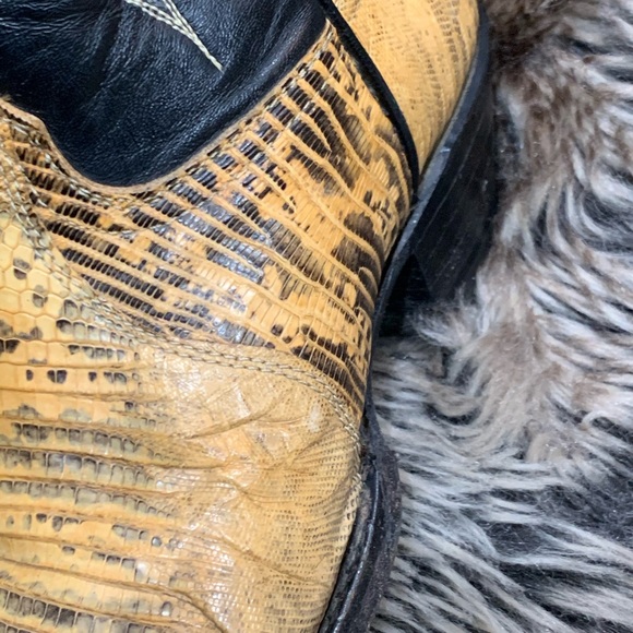 Tony lama vintage Teju Lizard Black label El Paso Texas Made in USA Size 7M - Picture 9 of 11